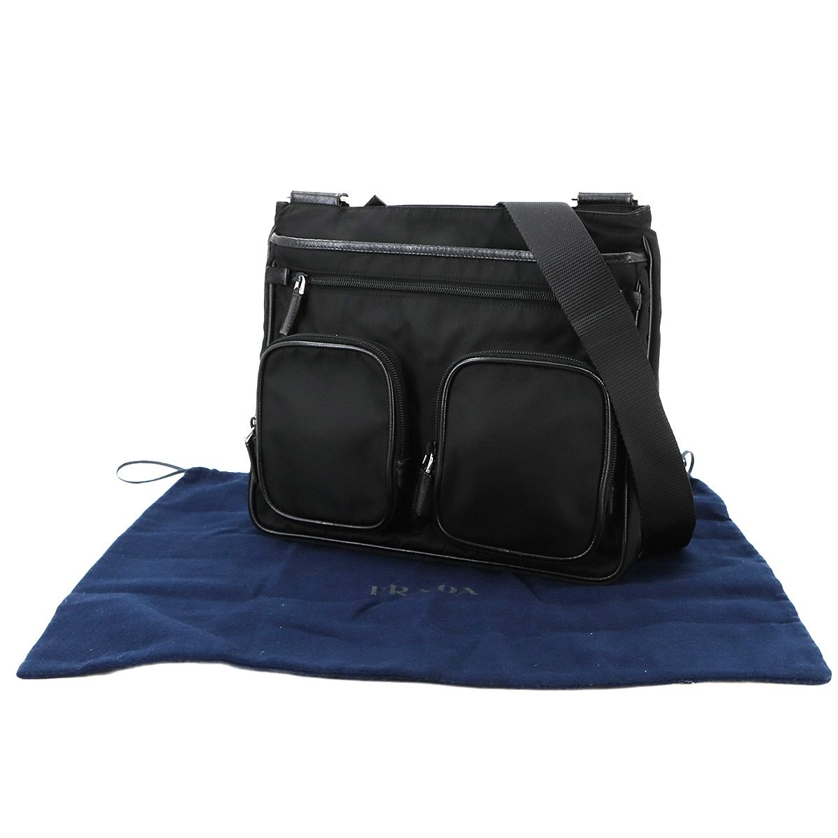 新品同様 プラダ PRADA ショルダー バッグ ナイロン サフィアーノ