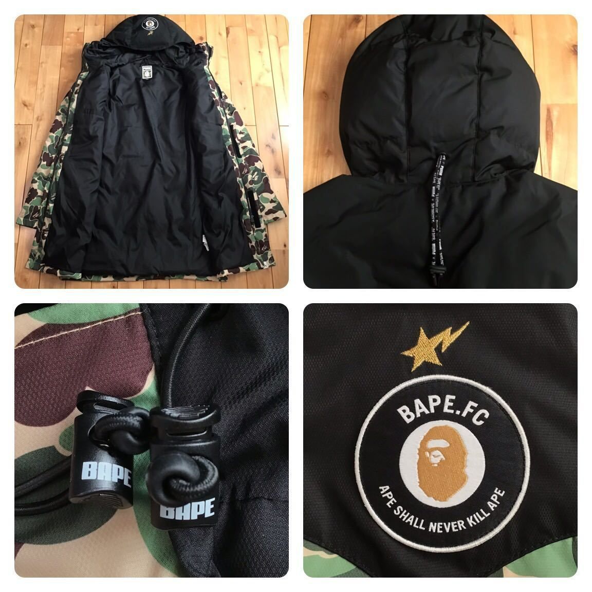 PUMA × BAPE Hoodie Long Coat Sサイズ a bathing ape ABC camo プーマ パーカー ダウンジャケット  エイプ ベイプ コート 迷彩