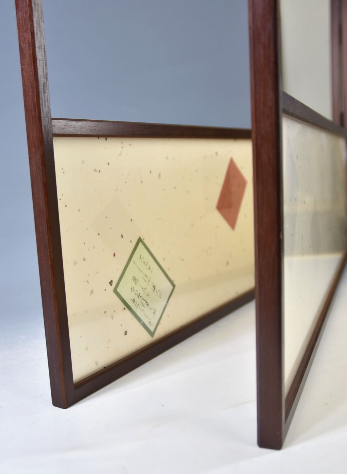 万葉集小色紙貼り混ぜ 女桑 セール 風炉先（江戸間）」 茶道具 風炉先