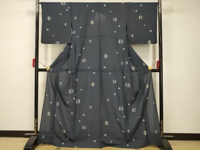 平和屋着物 夏物 小紋 紗 兎 洗える着物 AABB8799sx