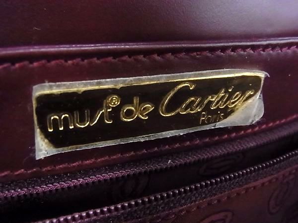 ■極美品■ Cartier カルティエ マストライン レザー ショルダーバッグ 斜め掛け 肩掛け レディース ボルドー系 AH4561ｱZ