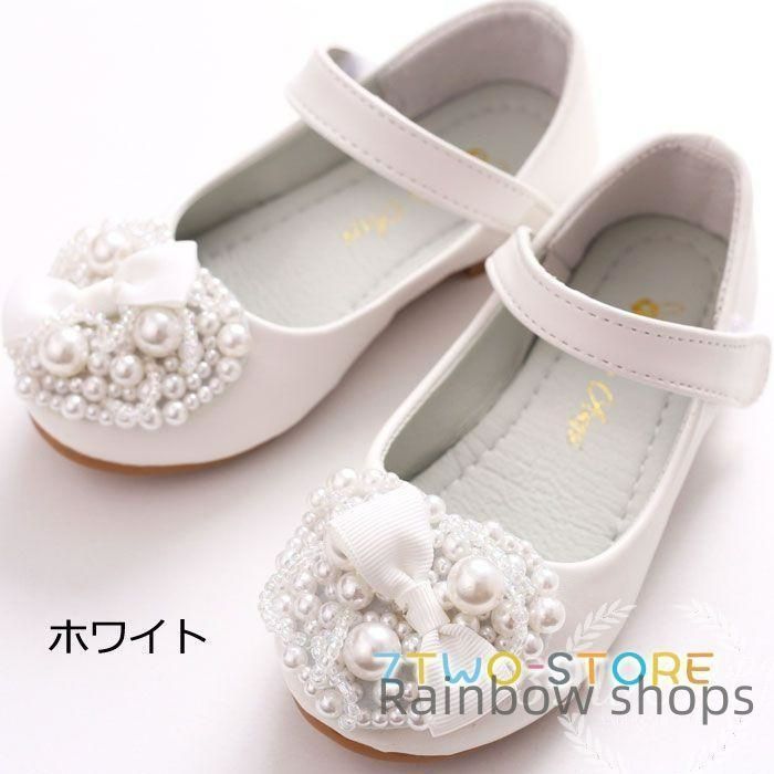 【新品未使用】フォーマルシューズ子供 靴 女の子 フォーマル キッズ 子供ドレス ジュニア 結婚式 発表会 ホワイトピンク axcp72