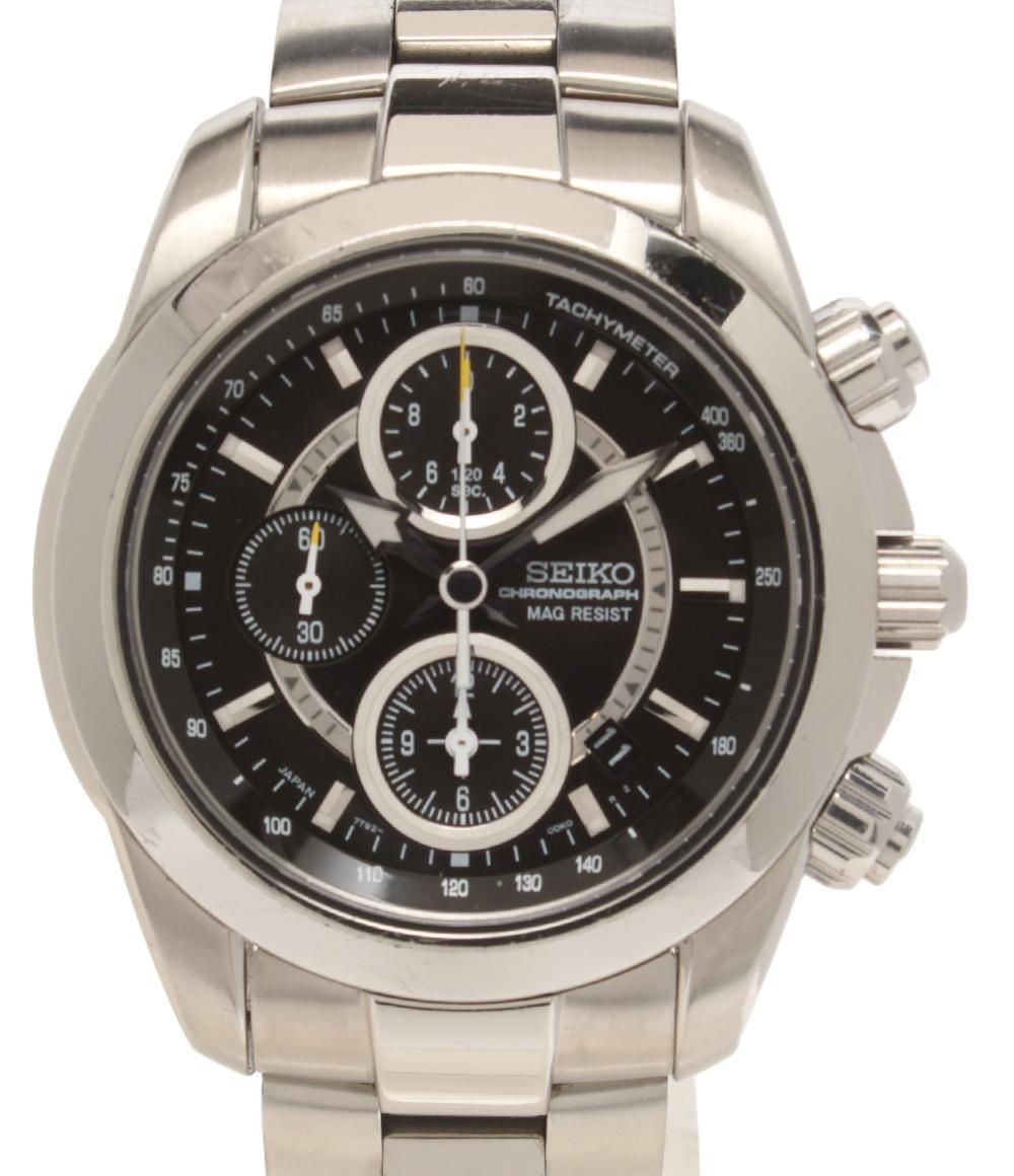 【美品】SEIKO CHRONOGRAPH ／ 品番 7T92 0DJ0 セイコー 腕時計 7T92-0DJ0 クオーツ ブラック メンズ SEIKO SEIKO