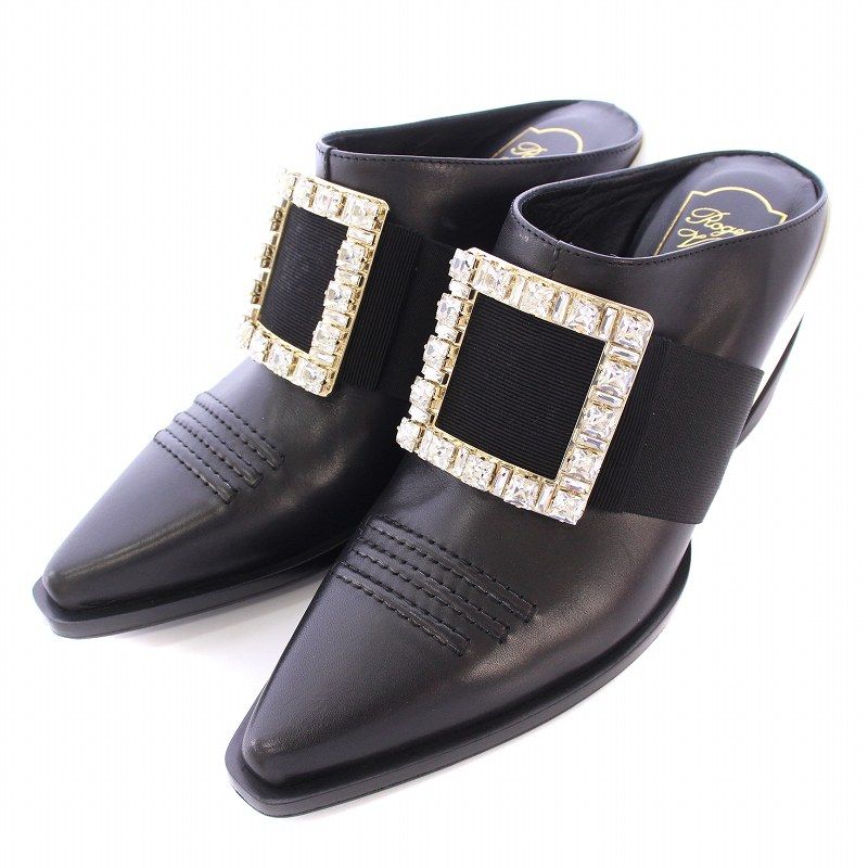 ロジェヴィヴィエ ROGER VIVIER VIV TEX STRASS MULE ストラス