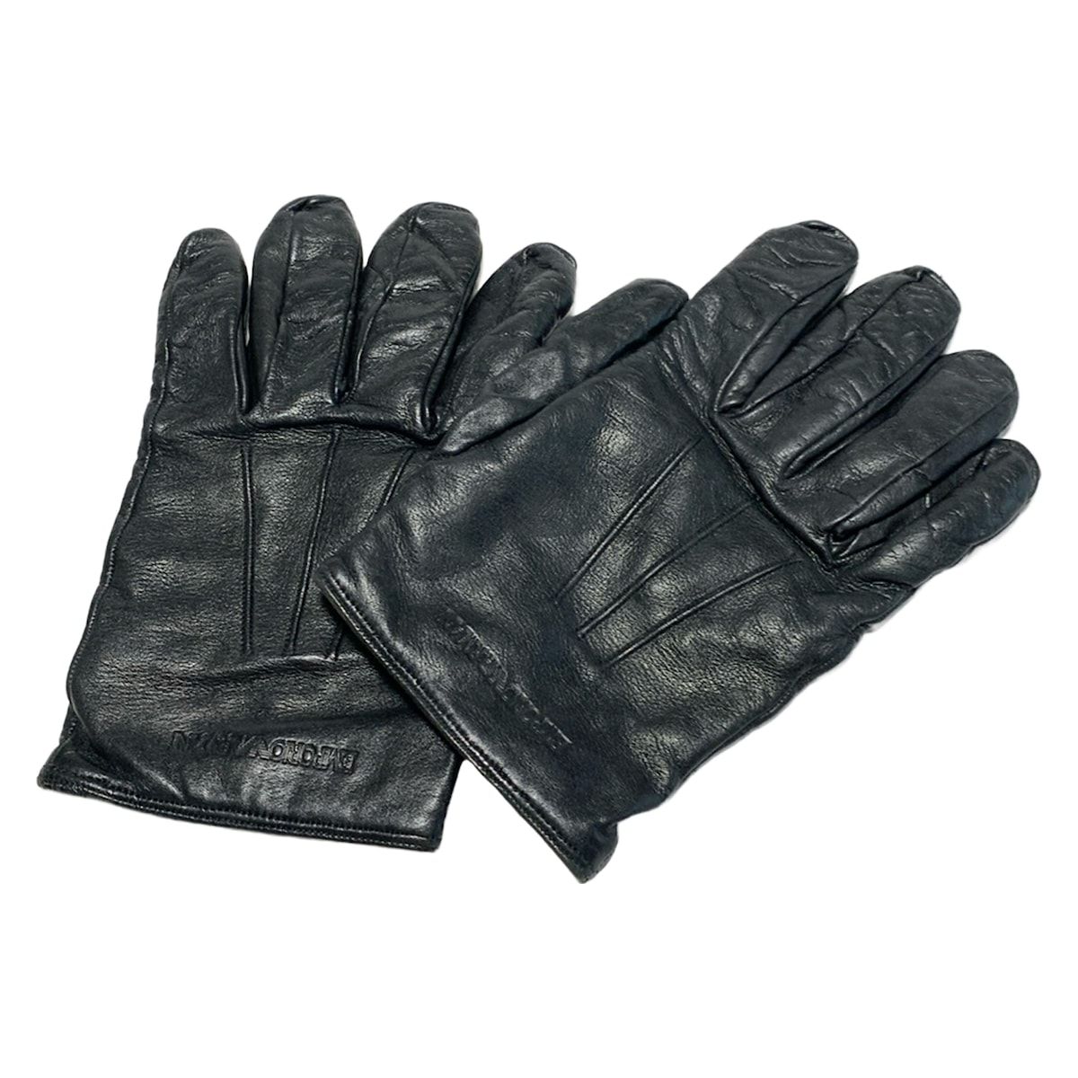 EMPORIOARMANI エンポリオアルマーニ 手袋 メンズ - 黒 レザー