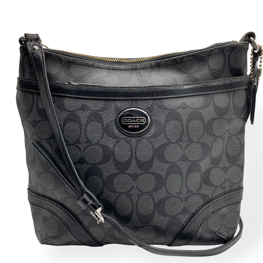 【COACH コーチ】メッセンジャーバッグ ショルダーバッグ レザー 黒 良品 COACH コーチ メッセンジャーバッグ PVC ショルダーバッグ