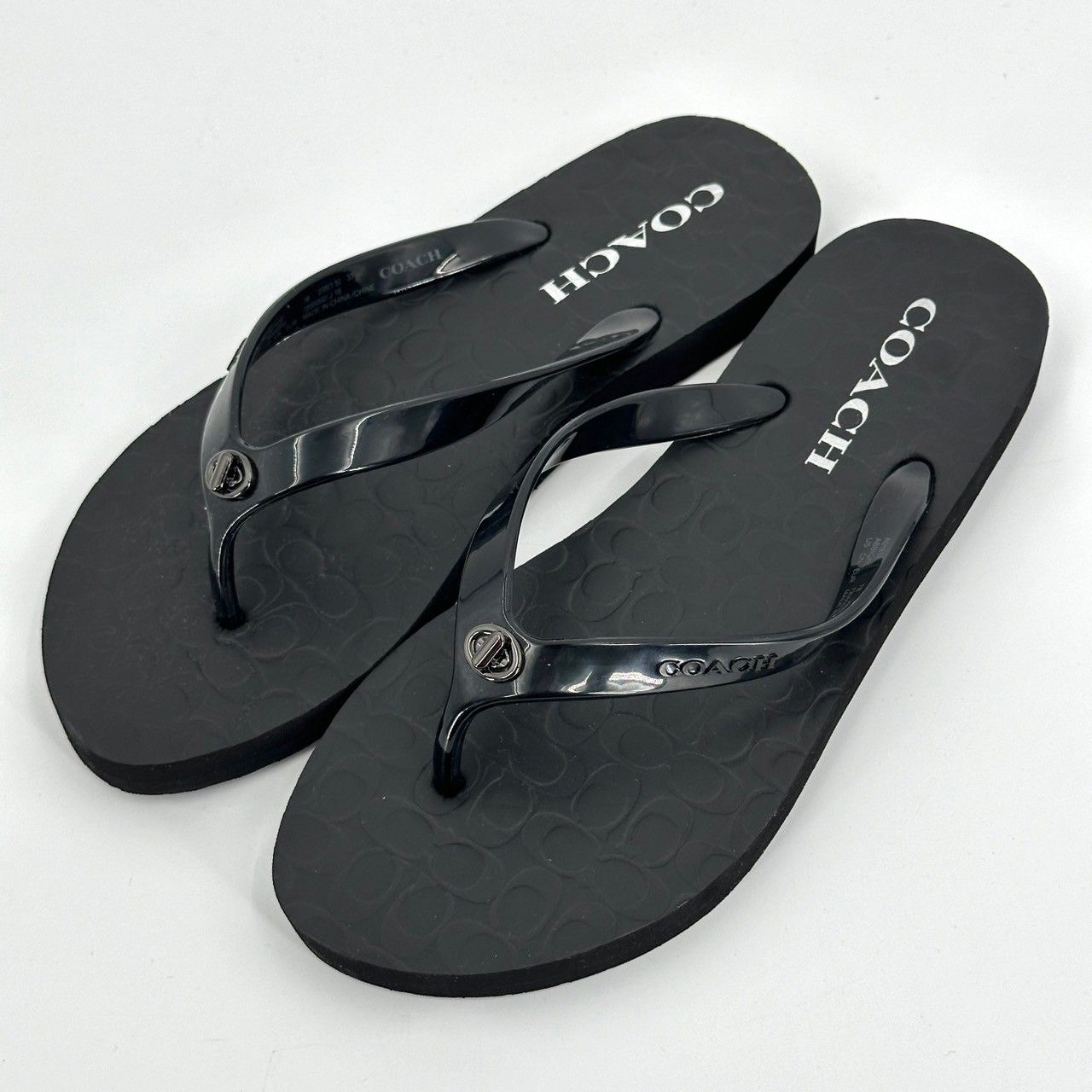 ♪ COACH コーチ A01818 ビーチサンダル ブラック ビーサン - メルカリ
