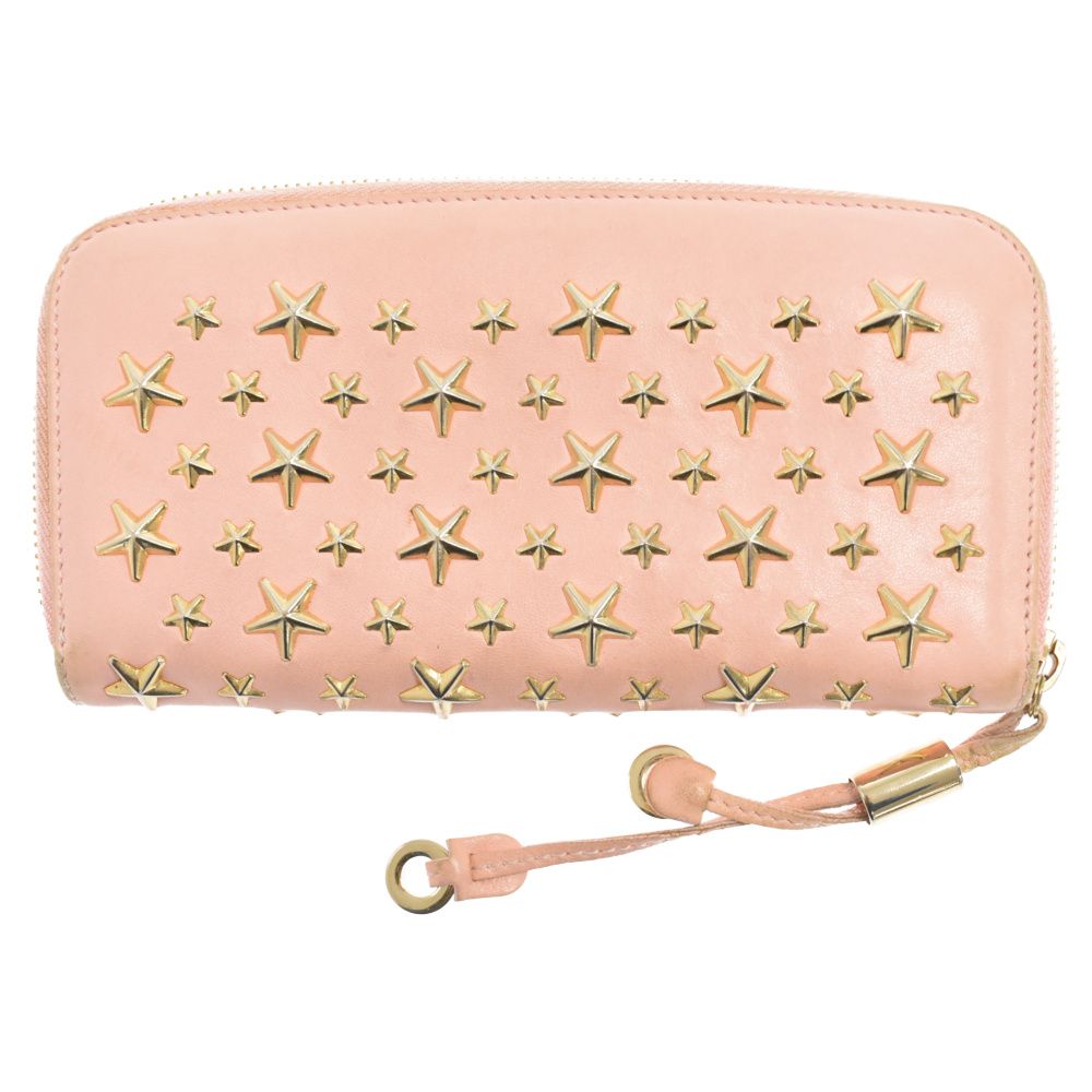 JIMMY CHOO (ジミーチュウ) Round Zip Long Wallet スタースタッズ 