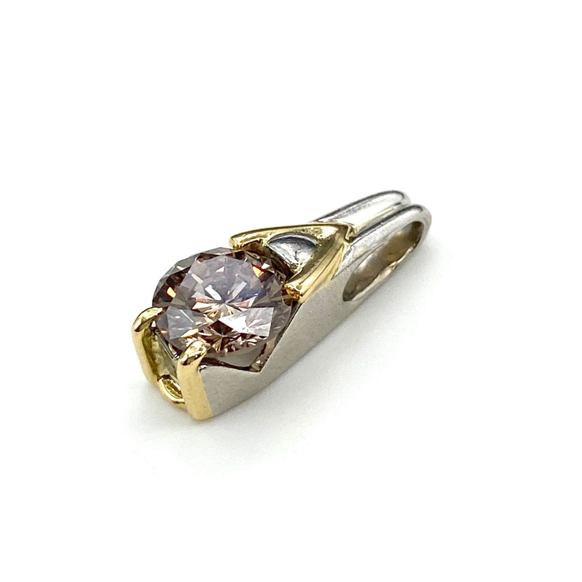 ダイヤモンド ペンダントトップ プラチナ YG イエローゴールド ペンダントトップ Pt900 K18 ダイヤモンド レディース