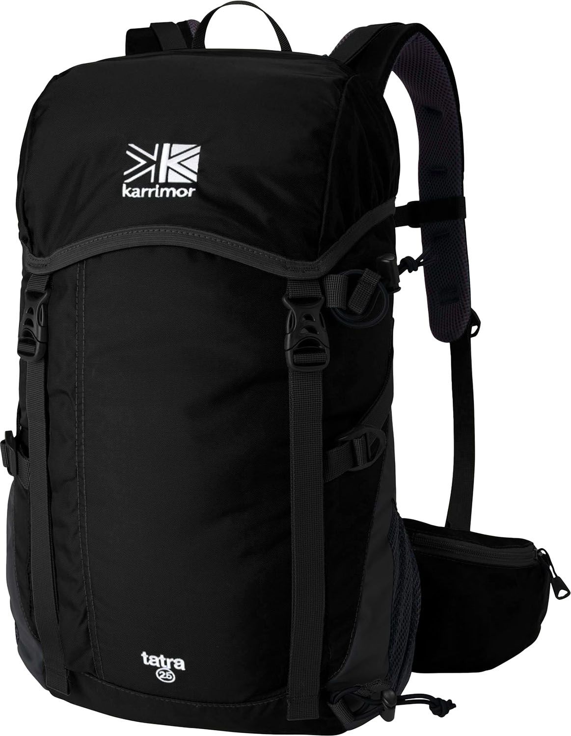 カリマー KARRIMOR アウトドア TATRA 25 タトラ リュクサック バックパック 登山 ハイキング トレッキング 山登り 雨蓋タイプ 小型 メンズ レディース ヒップベルト ポールキャリア 500818 9000 BLACK