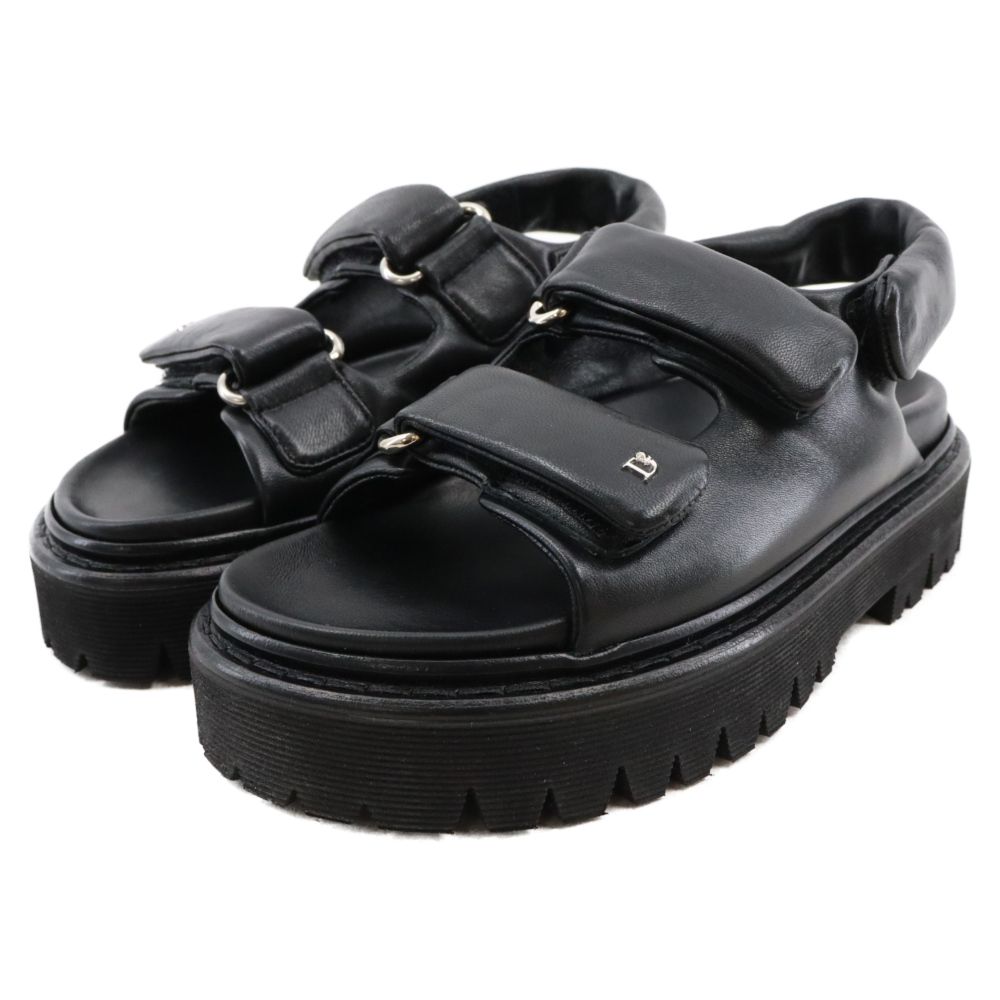 DSQUARED2 (ディースクエアード) 22SS Flat Sandals 厚底 レザー サンダル 36/23cm ブラック S83FS0046 レディース