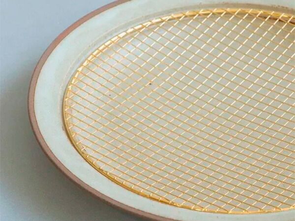KIKIME amime プレート L 純金網×ホワイト