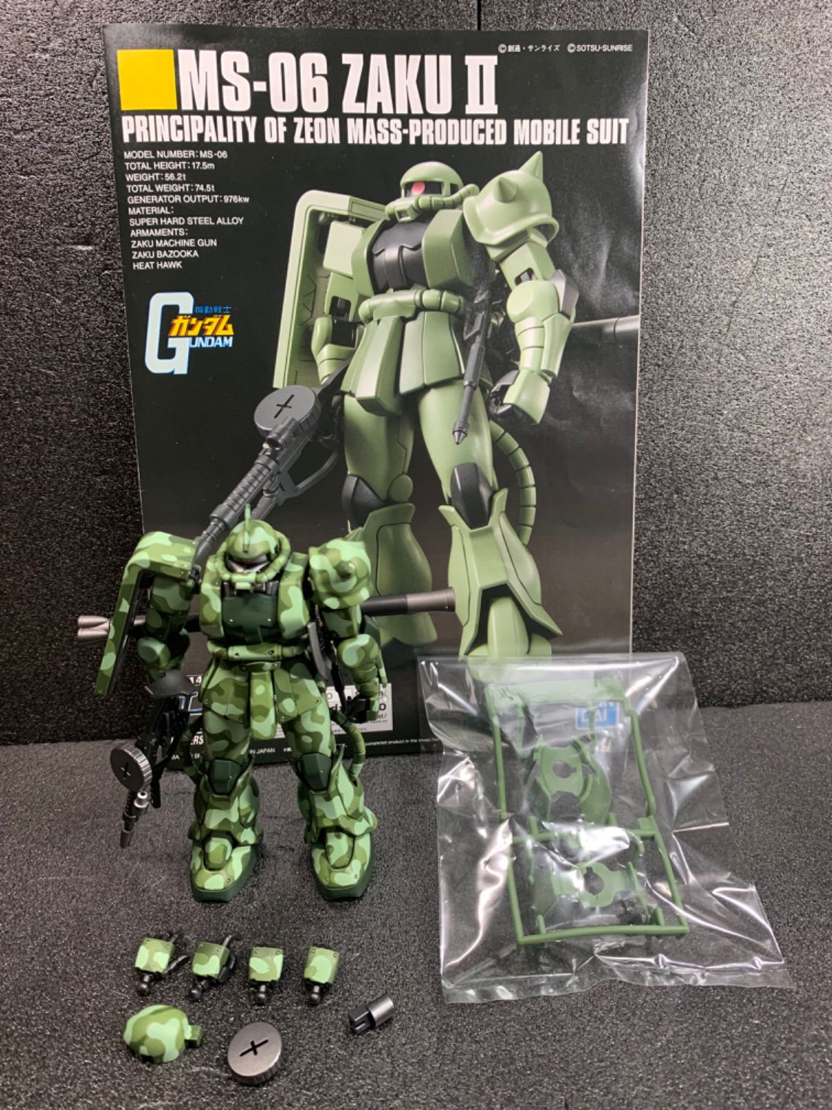 SALE】 ガンプラHGUC 1/144 完成品 オリジナル迷彩塗装 ザクⅡ MS−06