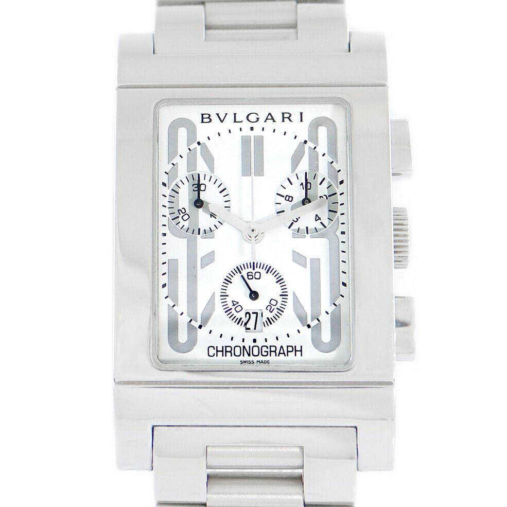 電池交換済み BVLGARI ブルガリ レッタンゴロ クロノグラフ RTC49S ...