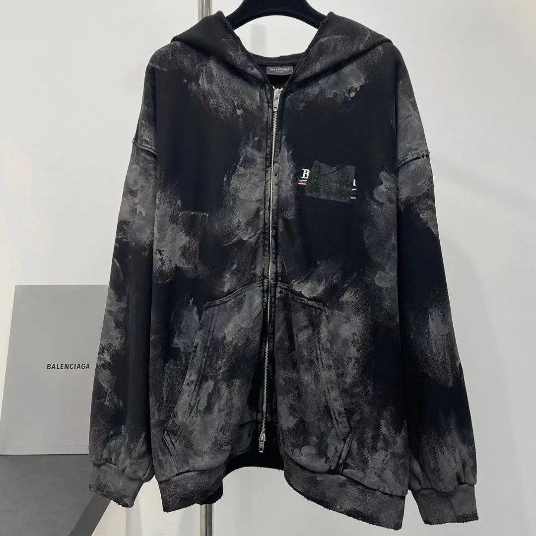 BALENCIAGA キャンペーンロゴ　グラフィティ　デストロイ ジップパーカー