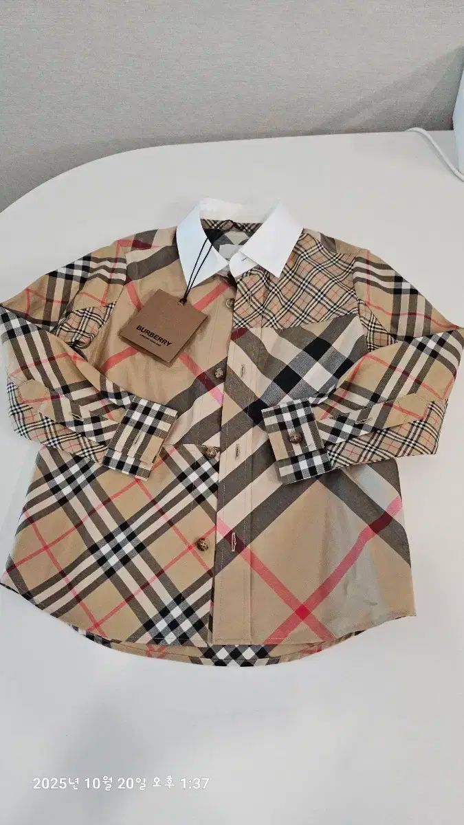 バーバリーキッズ パッチワーク チェックシャツ 4 Y