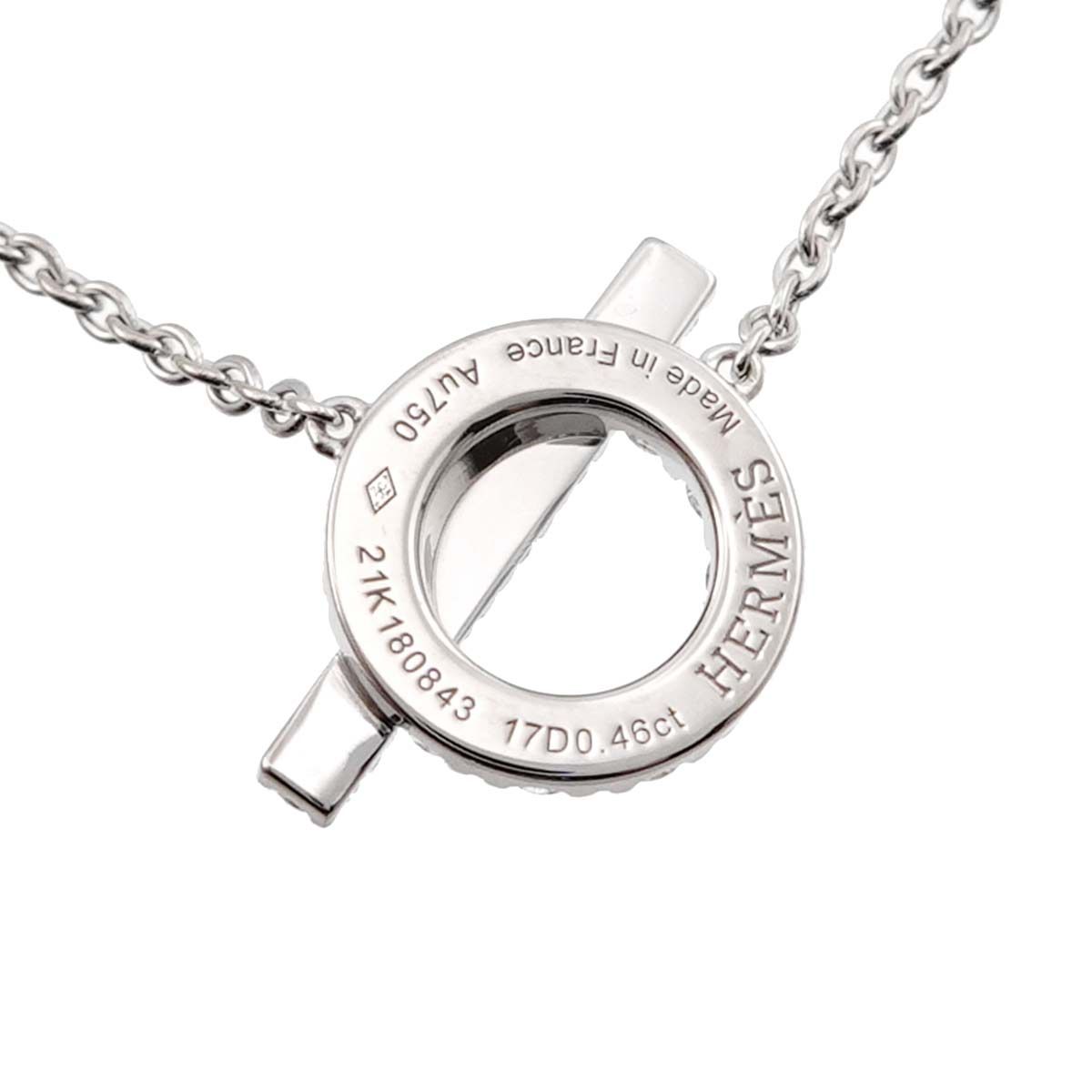 エルメス HERMES フィネス ダイヤ 0.46ct ネックレス 41cm K18 WG  