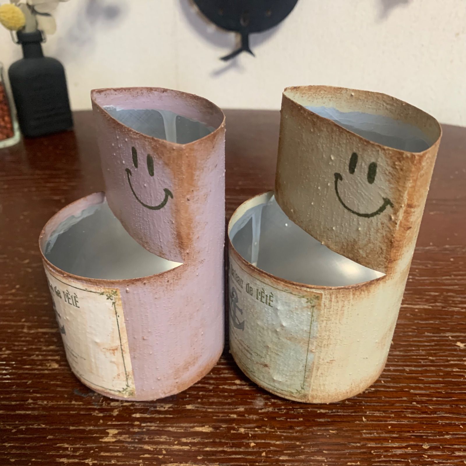 2段寄せ♡ リメイク缶 2個セット (ラベンダー・ヘンプベージュ