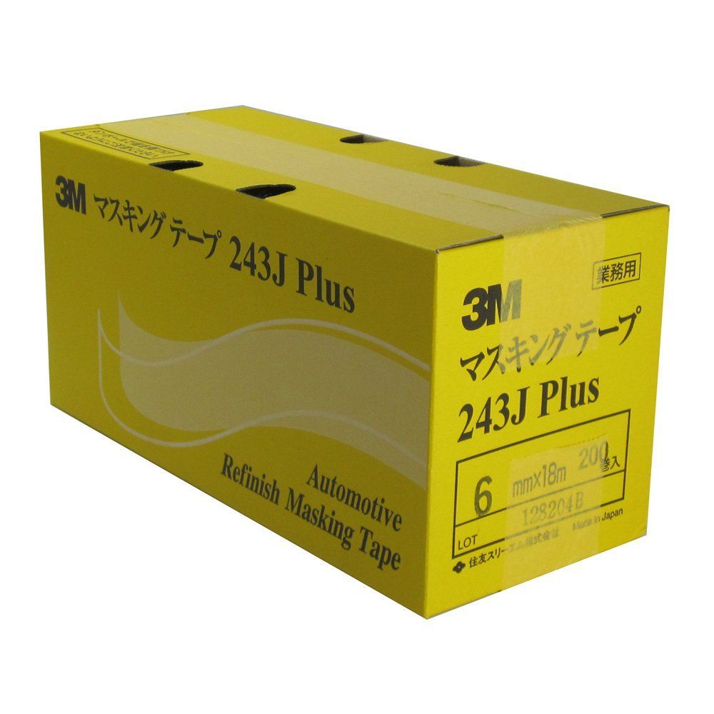6mm×18m_単品 3M No.243J PLUS マスキングテープ 6mm×18M 200巻入
