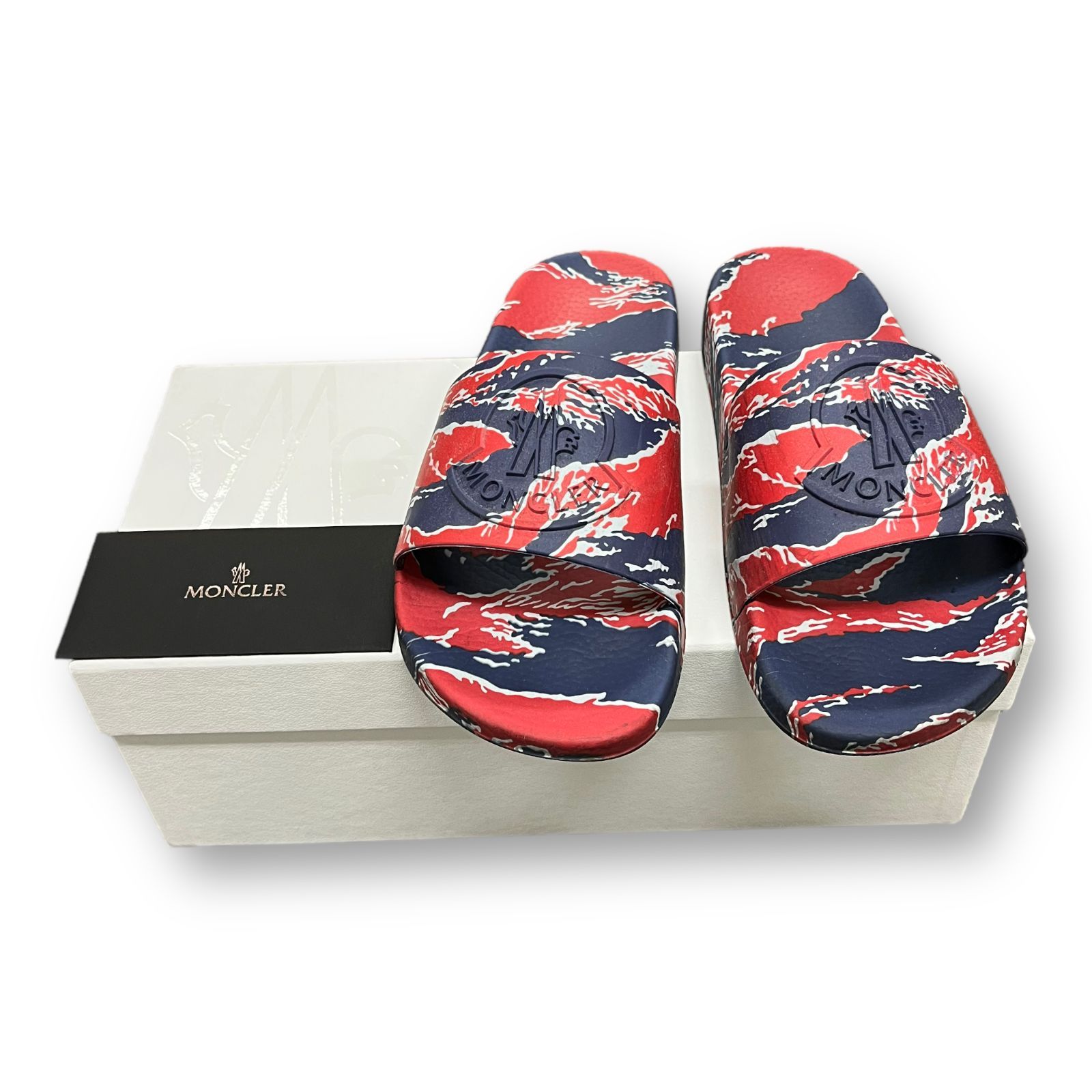 MONCLER BASILE SLIDER SHOES バジーレ 迷彩 タイガー柄 シャワー