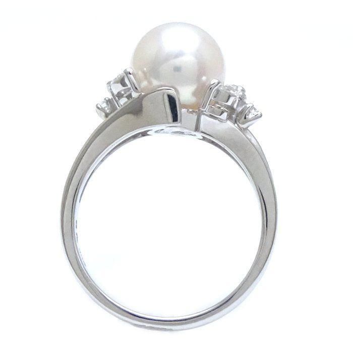 MIKIMOTO ミキモト パール リング 指輪 真珠9ミリ ダイヤモンド 12号