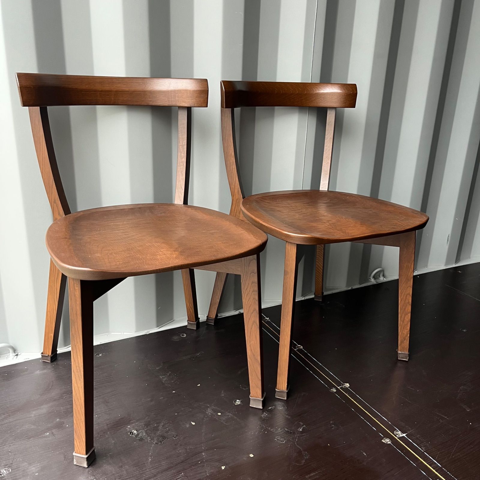 取付無料！葉山家具 天然木ナラ材 北欧風ナチュラルダイニングチェア2脚✨