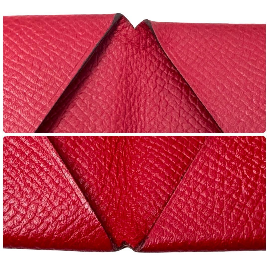 HERMES エルメス カルヴィ 名刺入れ カード入れ レッド 赤 希少・犬好き必見♪】エルメス☆カルヴィデュオ Compact (HERMES