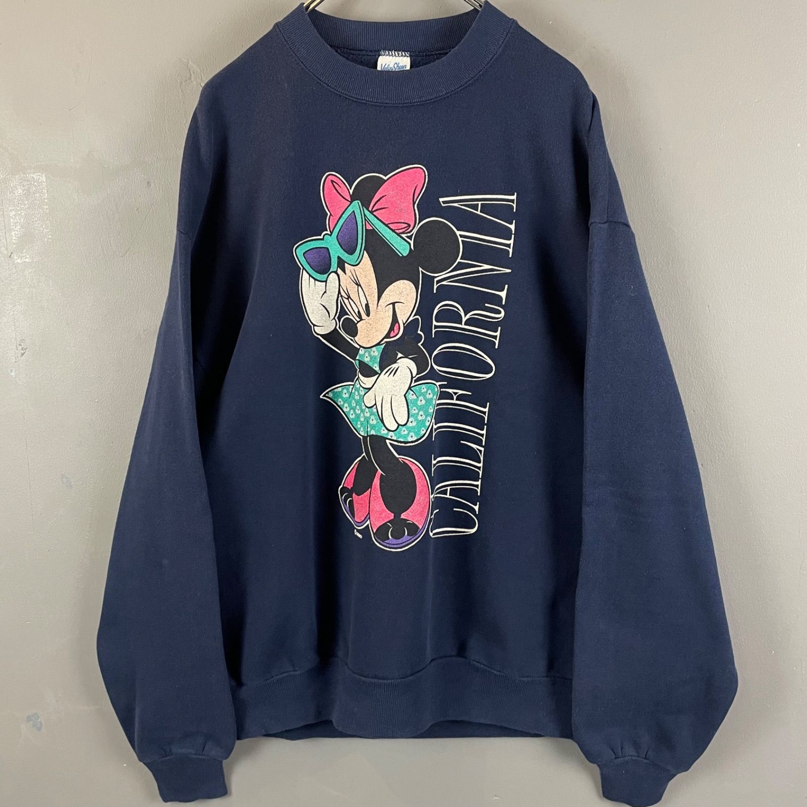 USA製 90s Velva Sheen DISNEY MINNIE California Printed Sweats ディズニー ヴィンテージ  ミニー スウェット トレーナー ロゴプリント ネイビー 紺 L - メルカリ