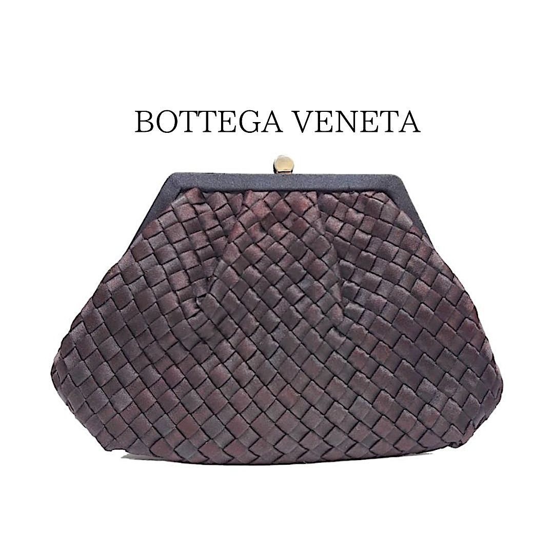 BOTTEGA VENETA ボッテガ ヴェネタ イントレチャート サテン がま口 