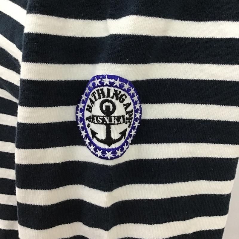 【希少 入手困難】アベイシングエイプ 袖ロゴプリントボーダー　長袖カットソー 希少 入手困難】アベイシングエイプ 袖ロゴプリントボーダー