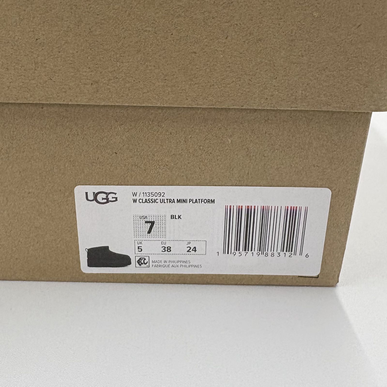  24.0 cm 訳アリ UGG Classic Ultra Mini Platform クラシック ウルトラ ミニ プラットフォーム ブラック 厚底ムートンブーツ ムートンブーツ ブーツ