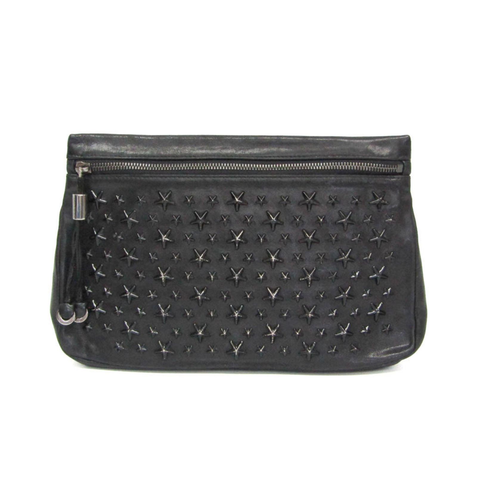ジミーチュウ Jimmy Choo ZENA レディース メンズ レザー スタッズ クラッチバッグ ポーチ ブラック