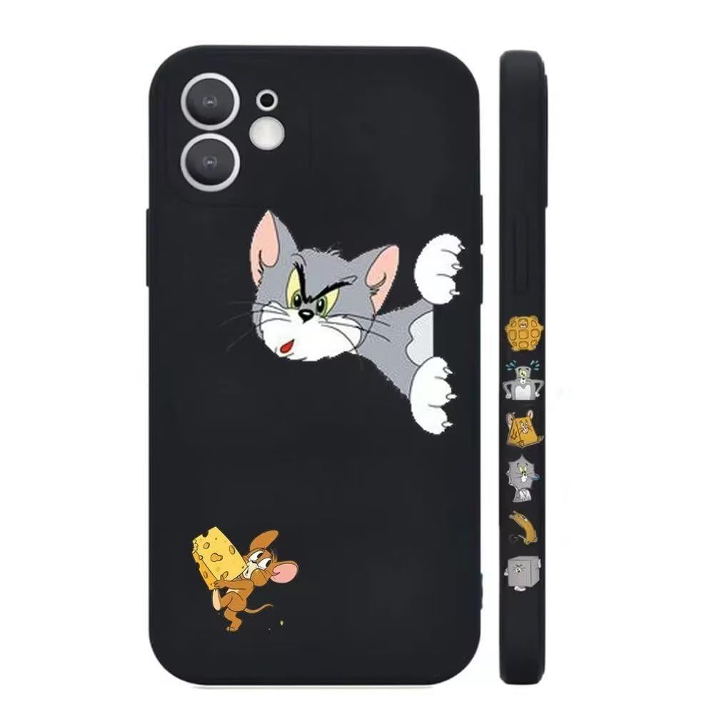 【新着商品】スマホケース トムとジェリー アイフォン15Pro ケース 用 用 シリコン Pro カバー iPhone15 Black