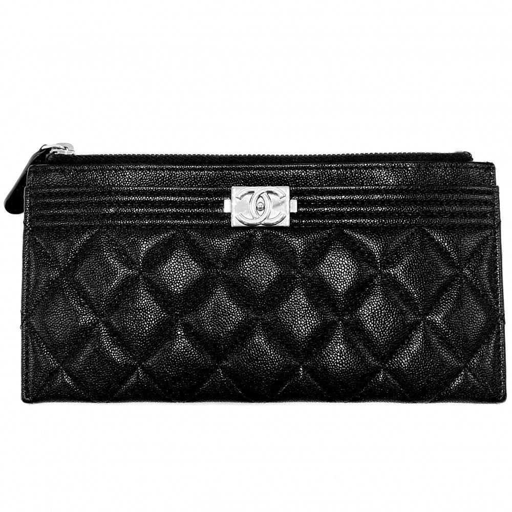 USED CHANEL【シャネル】ボーイシャネル　長財布　キャビアスキン 黒 楽天市場】シャネル CHANEL ココロックフラップ長財布 二つ折長