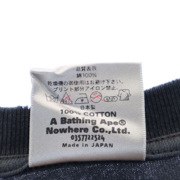 アベイシングエイプ クルーネック プリント 半袖 Tシャツ L 黒 A