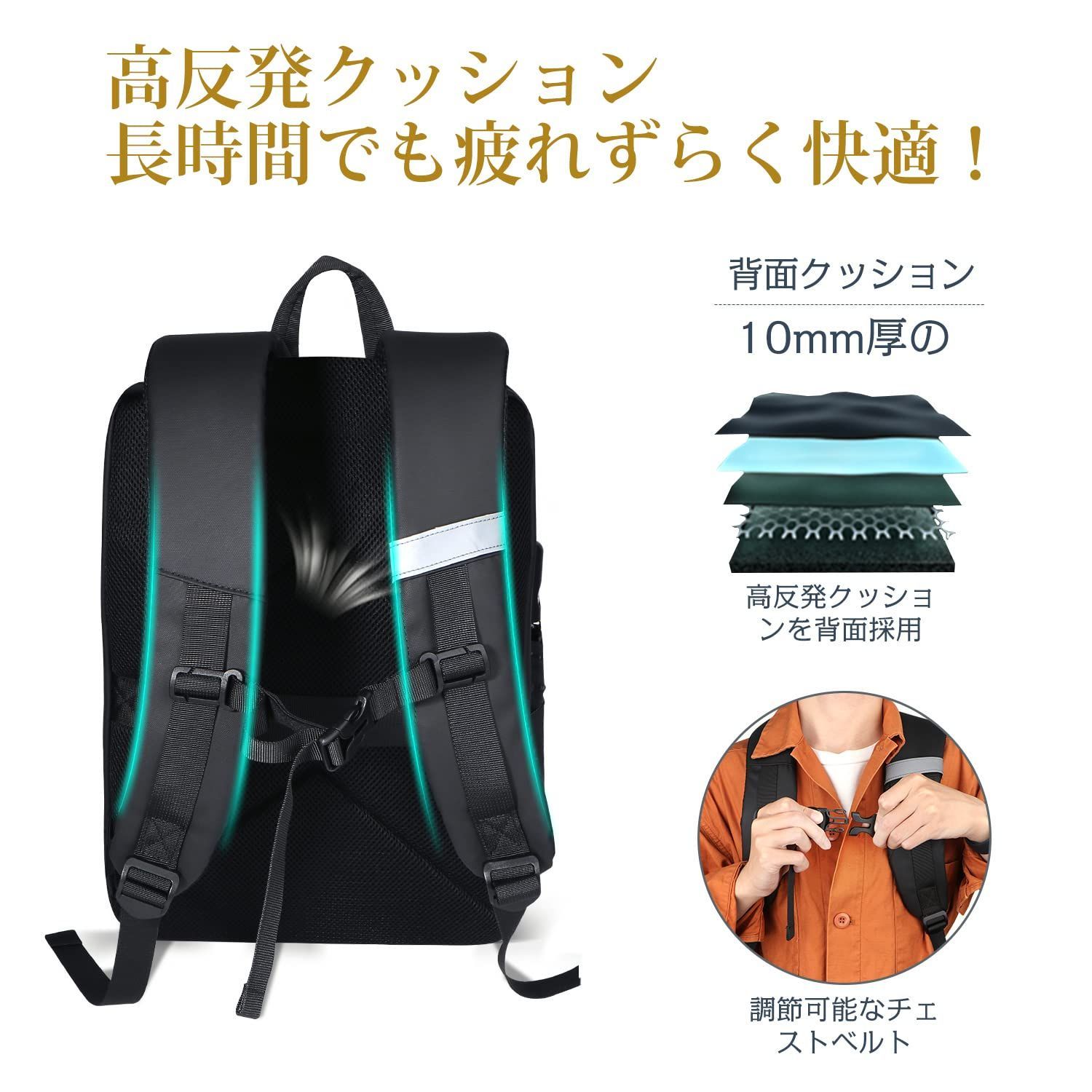 Vulmoon リュック ビジネスリュック メンズ 30L 大容量 軽量 防水 www