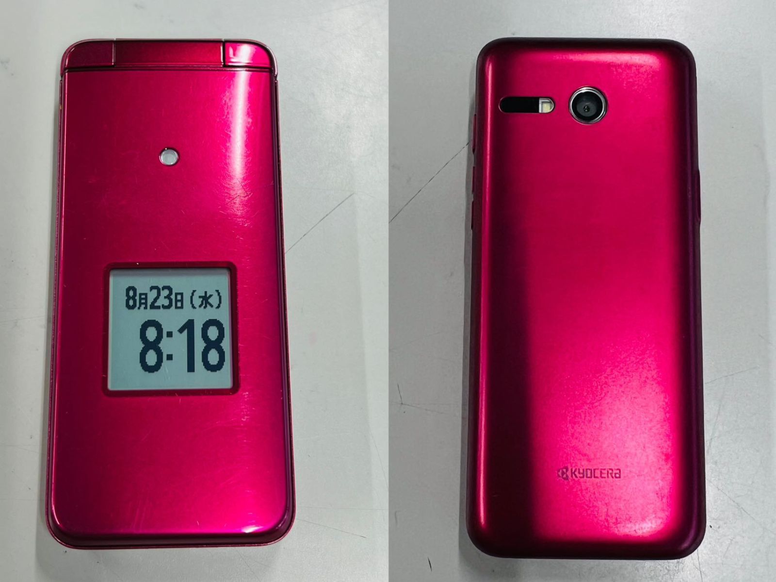 [中古品] KYOCERA 京セラ かんたんケータイ KYF43 ワインレッドAU 【管理番号：xx1616】