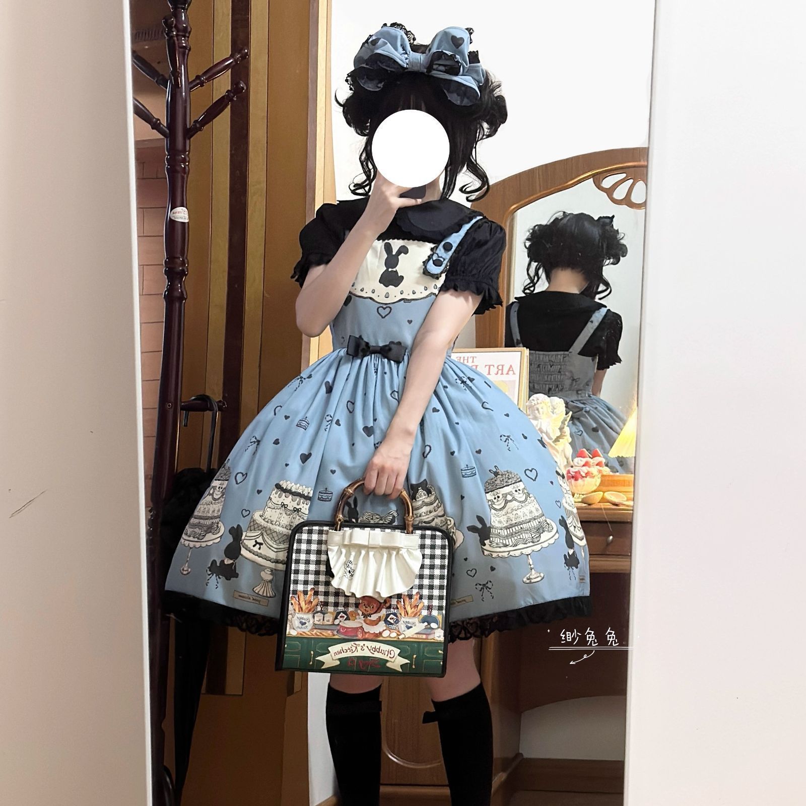 ジャンパースカート＋ヘッドドレス＋リボンクリップ