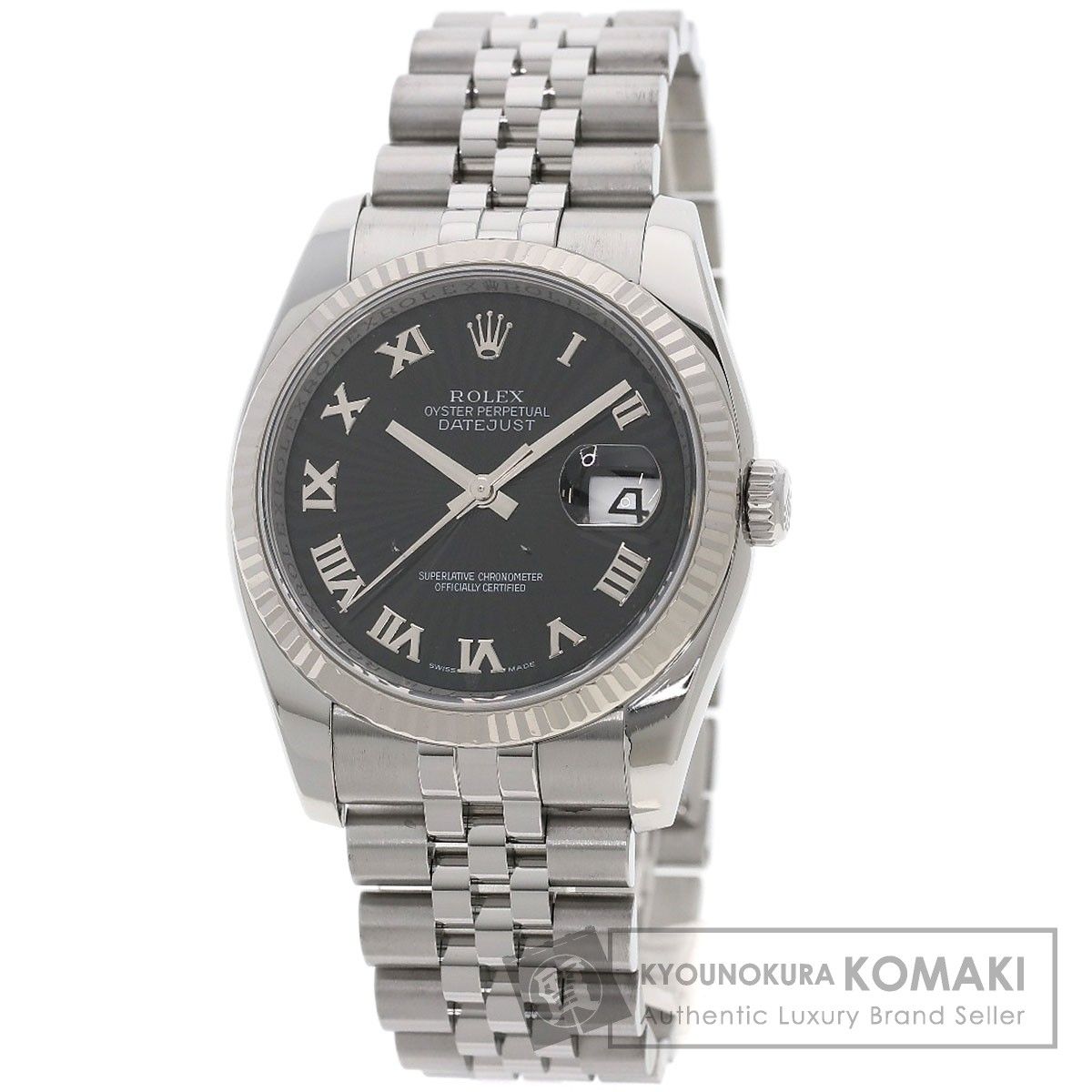 ROLEX ロレックス 116234 デイトジャスト ブラックサンビーム 腕時計 SS SS K18WG メンズ