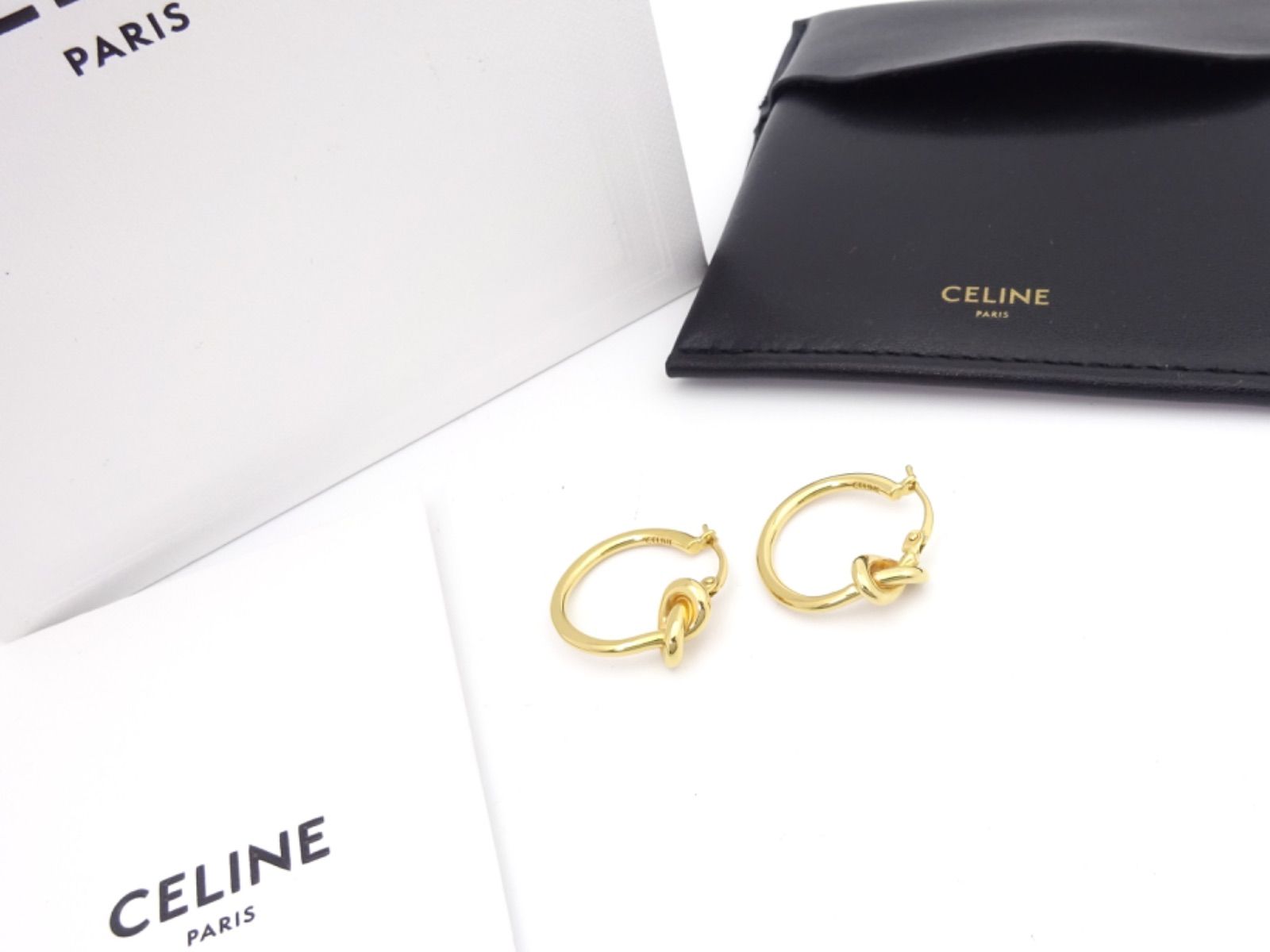 ○3135 超美品 CELINE セリーヌ スモール フープ ノット