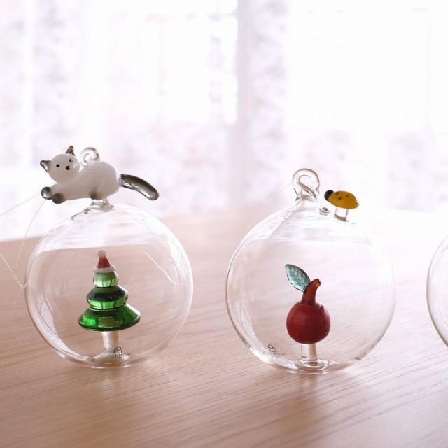 ドイツ製 手書きの卵・可愛いザルツガラスオーナメント4種類セット