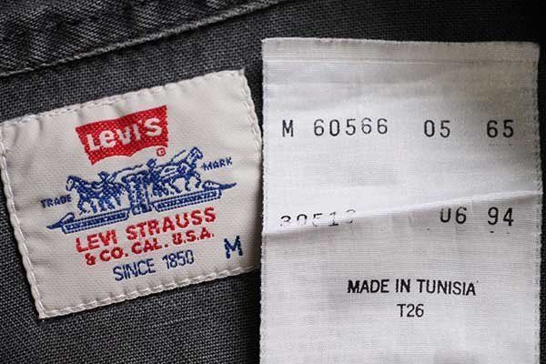 90s Levi'sリーバイス ブラックデニム ウエスタンシャツ M☆ユーロ