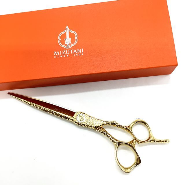 ミズタニシザーズ ミズタニシザーMIZUTANI SCISSORS CROSSOVER 槌目 ACT-1 6.7 黄金色 シザー オフセット 理容 美容ハサミ 美容師 理容師 右利き 6.7インチ sc2542