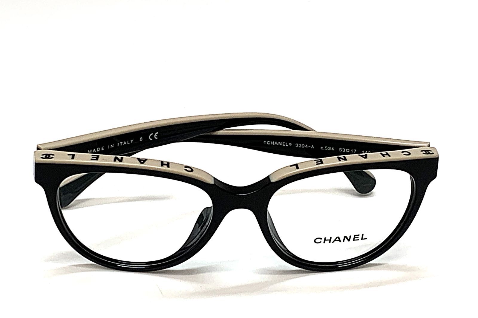 CHANEL シャネル メガネ バイ フレーム レディース ブラック系 ×ベージュ系 眼鏡 3394-A ｃ.534