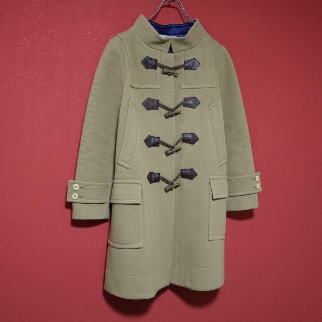 美品】sacai luck 襟デザイン ノーカラー 裏地ブルー ダッフルコート