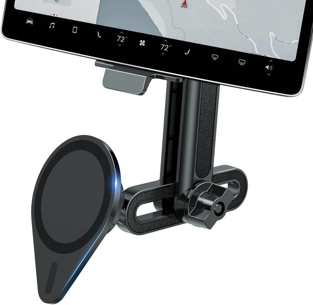 テスラモデル3/Y用のモバイルフォン磁気スタンドセンターコンソールオーガナイザー アップグレード版マグネット式モバイルフォンホルダースクリーン、テスラモデル3&frasl;Y対応