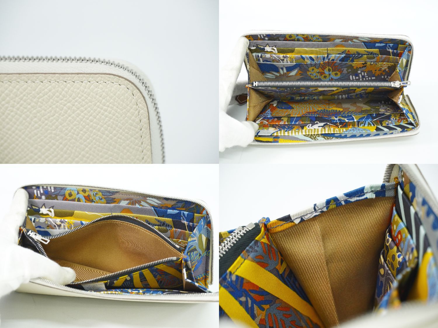 本物 エルメス HERMES アザップ シルクイン ラウンドファスナー 長財布  