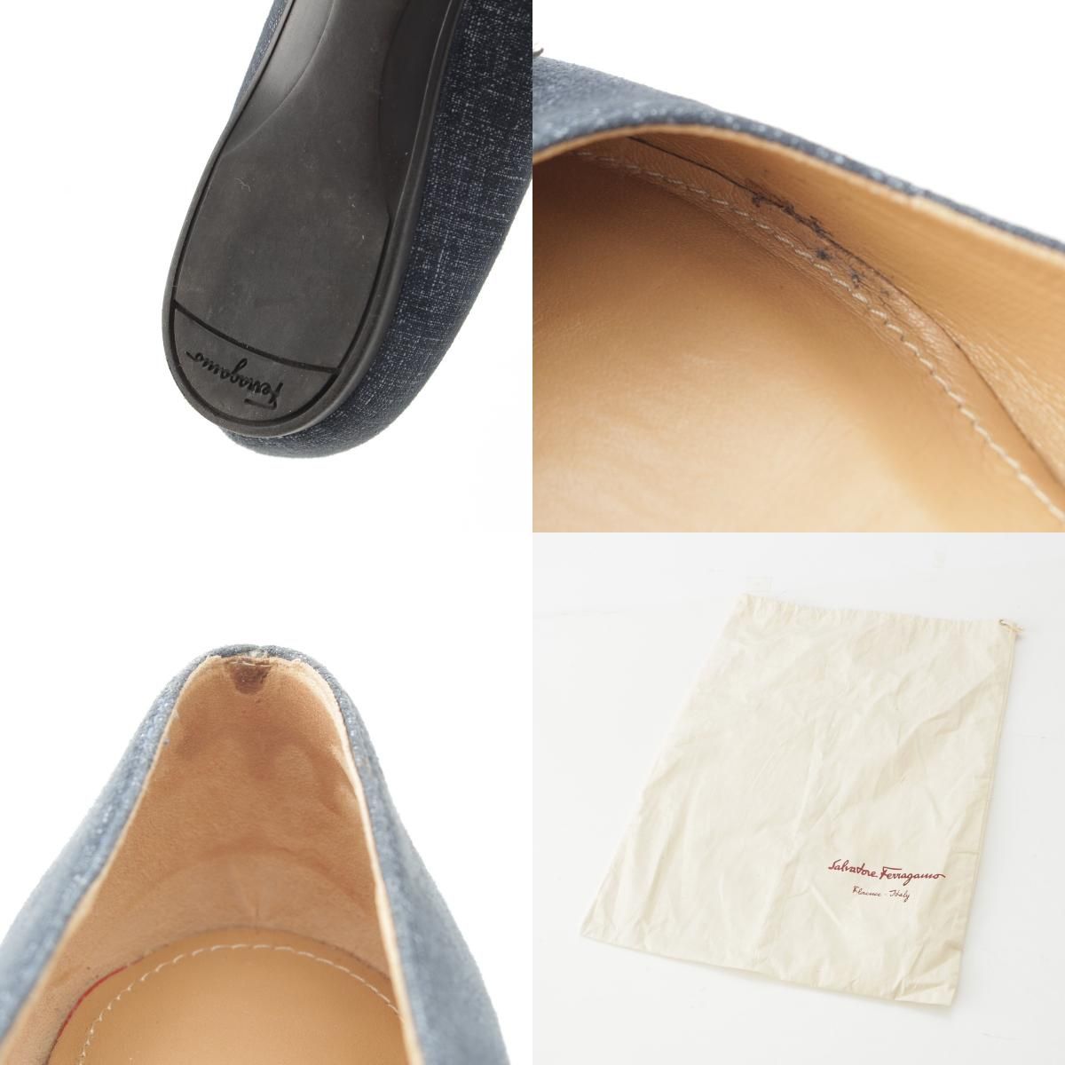 サルヴァトーレフェラガモ デニム ヴァラ パンプス シューズ  