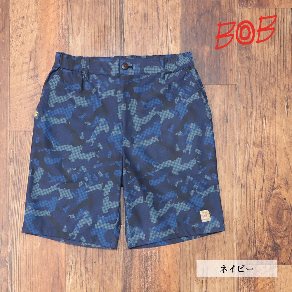 春夏|BOB|XLサイズ|イージー ハーフパンツ 074833301 FLEXDRY 通気性 吸水速乾 迷彩柄 ゴルフ |紺|ネイビー|ka191|