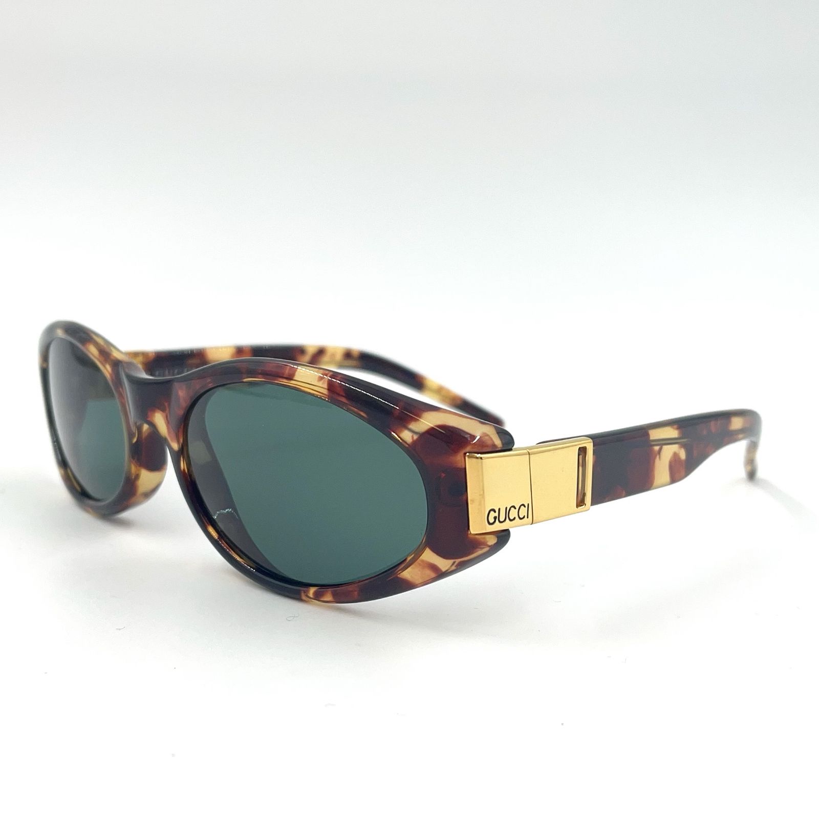 グッチ サングラス プラスチック ブラウン べっ甲柄 美品 70408 GUCCI べっ甲柄 プラスチック ブラウン サングラス ゴールド
